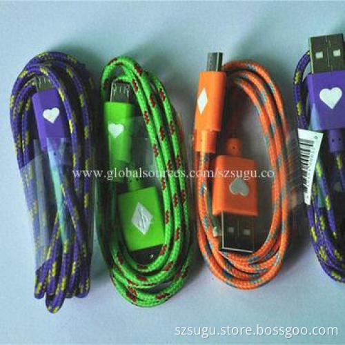 2014 hot braid nylon data cable for iPhone5/5s